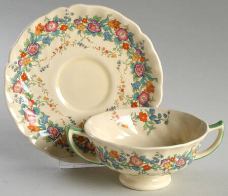Portland, The Footed Cream Soup Bowl & Saucer Set