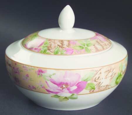 Poetic Rose Sugar Bowl & Lid