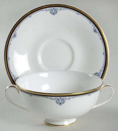 Princeton Footed Cream Soup Bowl & Cup Saucer Set