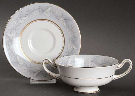 Queensbury Footed Cream Soup Bowl & Saucer Set