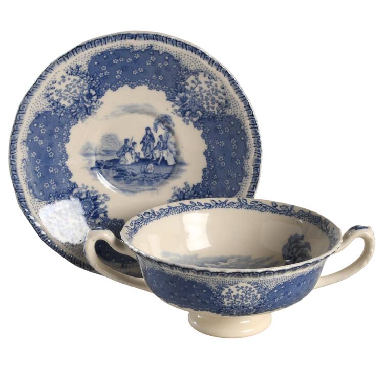RD44 Cream Soup Bowl & Saucer Set