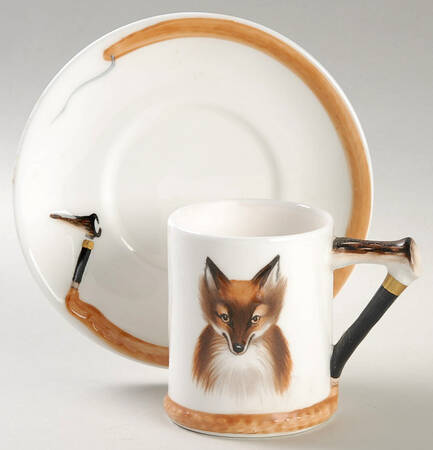 Reynard The Fox Flat Demitasse Cup & Saucer Set