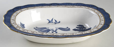 Real Old Willow 10" Oval Vegetable Bowl