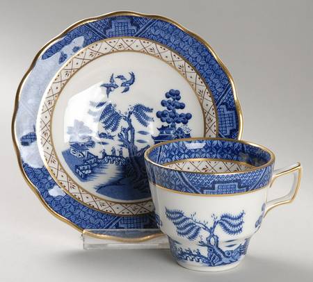 Real Old Willow Flat Demitasse Cup & Saucer Set
