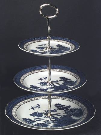 Real Old Willow 13 7/8"-14 1/4" 3-Tiered Serving Tray(DP,SP,BB) HC