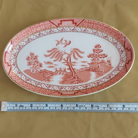 Real Old Willow Red Pickle Dish