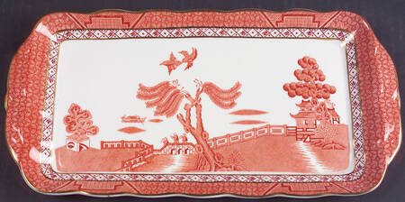 Real Old Willow Red Large Sandwich Tray