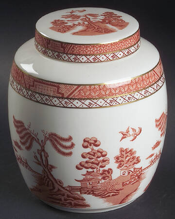 Real Old Willow Red Medium Ginger Jar & Lid