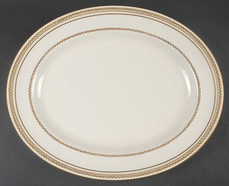 The Repton (Gold Trim) 15" Oval Serving Platter