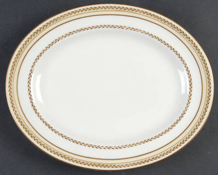 The Repton (Gold Trim) 10" Oval Serving Platter