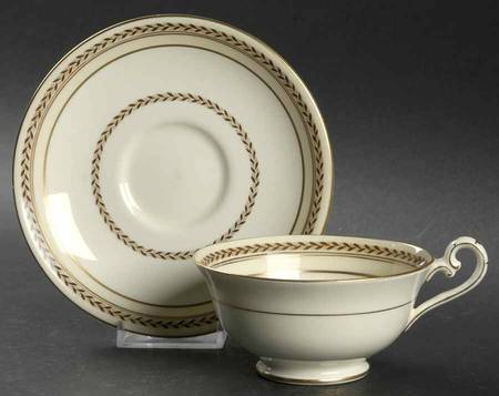 The Repton (Gold Trim) Footed Cup & Saucer Set