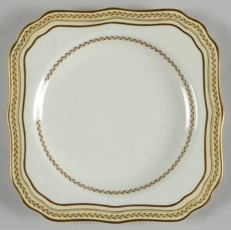 The Repton (Gold Trim) Square Salad Plate
