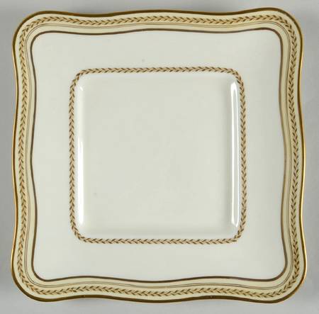 The Repton (Gold Trim) 9" Square Cake Plate