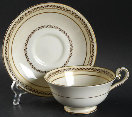 The Repton (Gold Trim) Footed Cup & Saucer Set