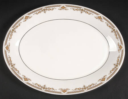 Repton (Platinum Trim) 13" Oval Serving Platter