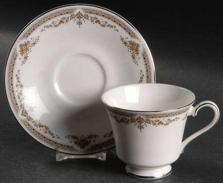 Repton (Platinum Trim) Footed Cup & Saucer Set