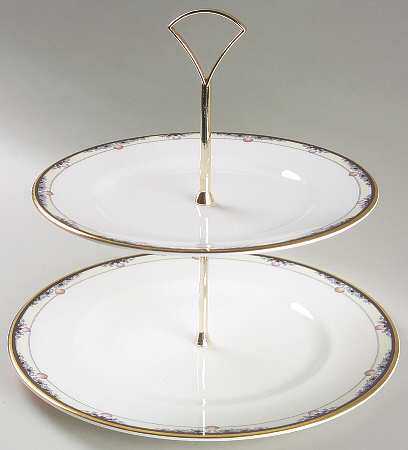 Rhodes 2-Tiered Serving Tray (Dinner & Luncheon Plates)