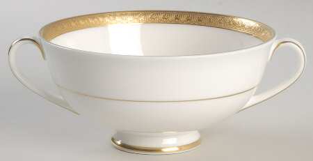 Royal Gold Footed Cream Soup Bowl