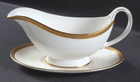 Royal Gold Gravy Boat & Underplate by Royal Doulton