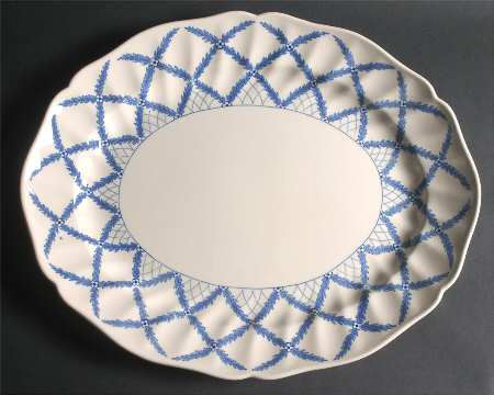 Romney Blue 17" Oval Serving Platter