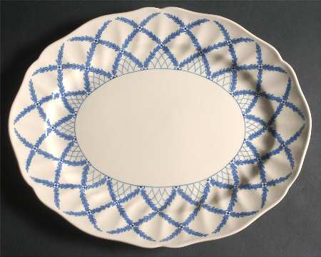 Romney Blue 15" Oval Serving Platter