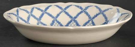 Romney Blue 9" Oval Vegetable Bowl