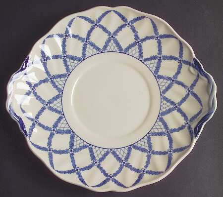 Romney Blue Handled Cake Plate
