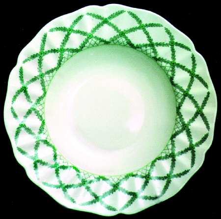 Romney Green Rim Soup Bowl