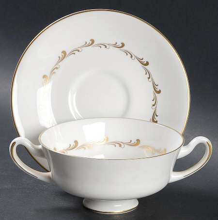 Rondo Footed Cream Soup Bowl & Cup Saucer (SAUM2)