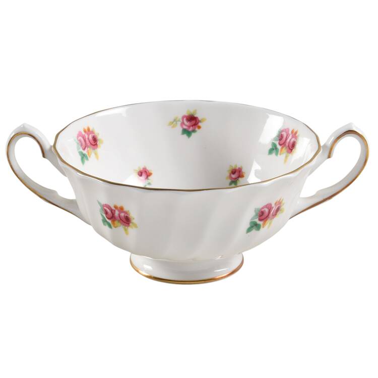 Rosebud Footed Cream Soup Bowl