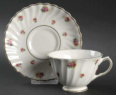 Rosebud Footed Cup & Saucer Set