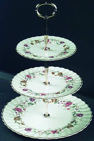 Rosell 13 7/8"-14 1/4" 3-Tiered Serving Tray(DP,SP,BB) HC