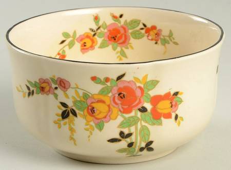 Rosslyn (Roses, Black Trim) Open Sugar Bowl