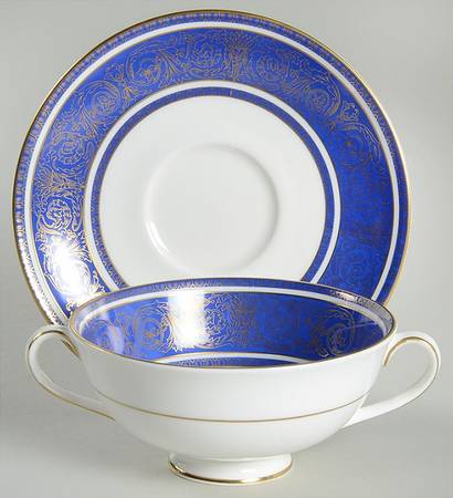 Royal Windsor Footed Cream Soup Bowl & Saucer Set
