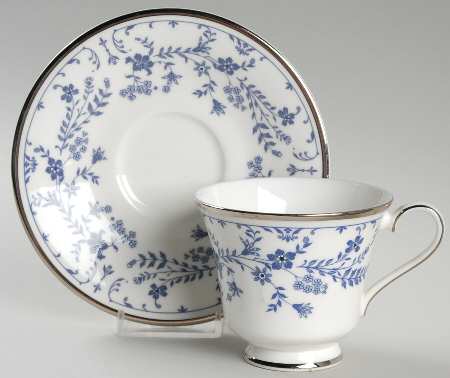Sapphire Blossom Footed Cup & Saucer Set