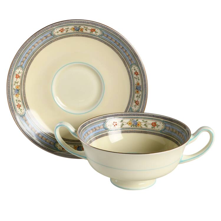 Sandhurst Footed Cream Soup Bowl & Saucer Set