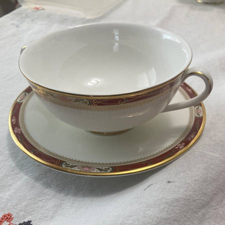Sandon Footed Cream Soup Bowl & Cup Saucer Set