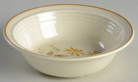 Sandsprite (Single Line Brown Trim) Rim Fruit/Dessert (Sauce) Bowl