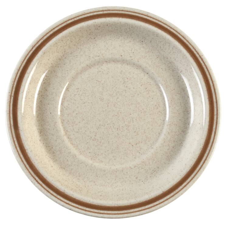 Sandsprite (Single Line Brown Trim) Saucer for Flat Cup