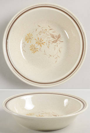 Sandsprite (Double Line Brown Trim) Rim Soup Bowl