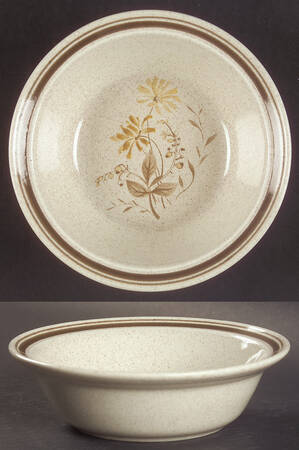 Sandsprite (Double Line Brown Trim) Rim Fruit/Dessert (Sauce) Bowl