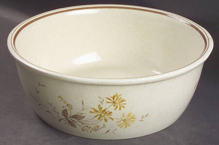 Sandsprite (Double Line Brown Trim) 9" Salad Serving Bowl