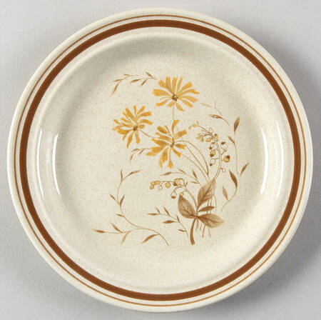 Sandsprite (Double Line Brown Trim) Bread & Butter Plate