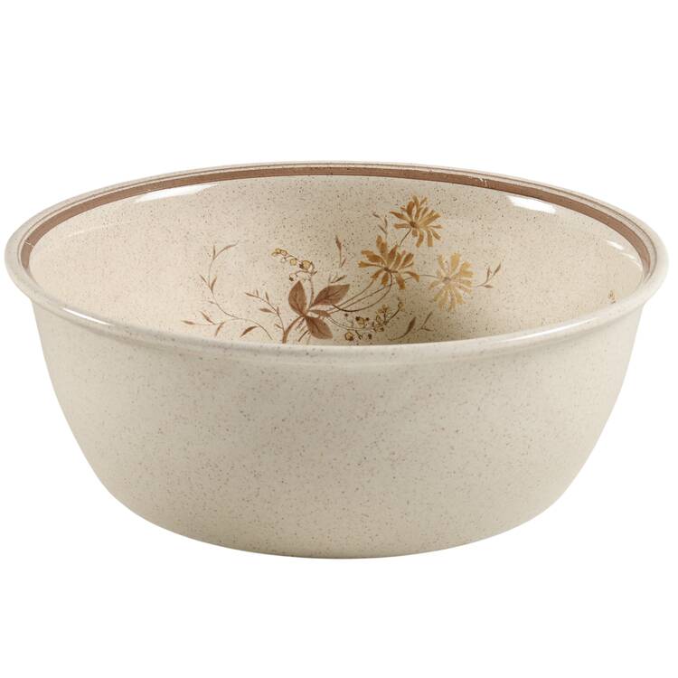 Sandsprite (Double Line Brown Trim) 9" Salad Serving Bowl
