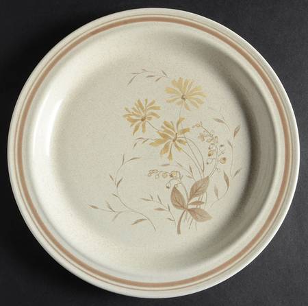 Sandsprite (Double Line Brown Trim) Luncheon Plate