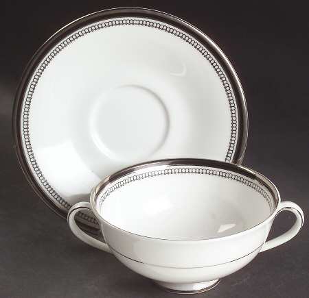 Sarabande Footed Cream Soup Bowl & Cup Saucer Set