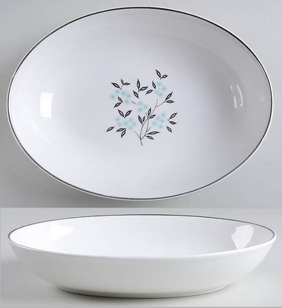 Silver Bough 9" Oval Vegetable Bowl