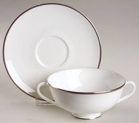 Signet Footed Cream Soup Bowl & Saucer Set