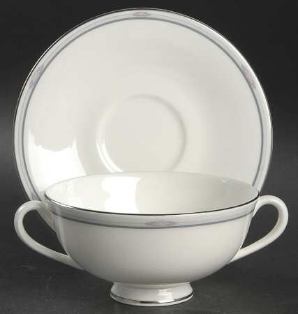 Simplicity Footed Cream Soup Bowl & Saucer Set