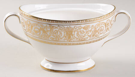 Sovereign (Gold Scroll and Leaf Rim) Sugar Bowl No Lid